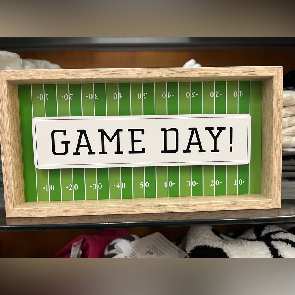 Football Green Game Day Home Decor Sign